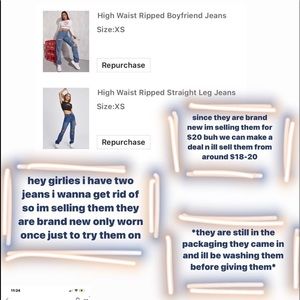 SHEIN High Waist Ripped Boyfriend Jeans